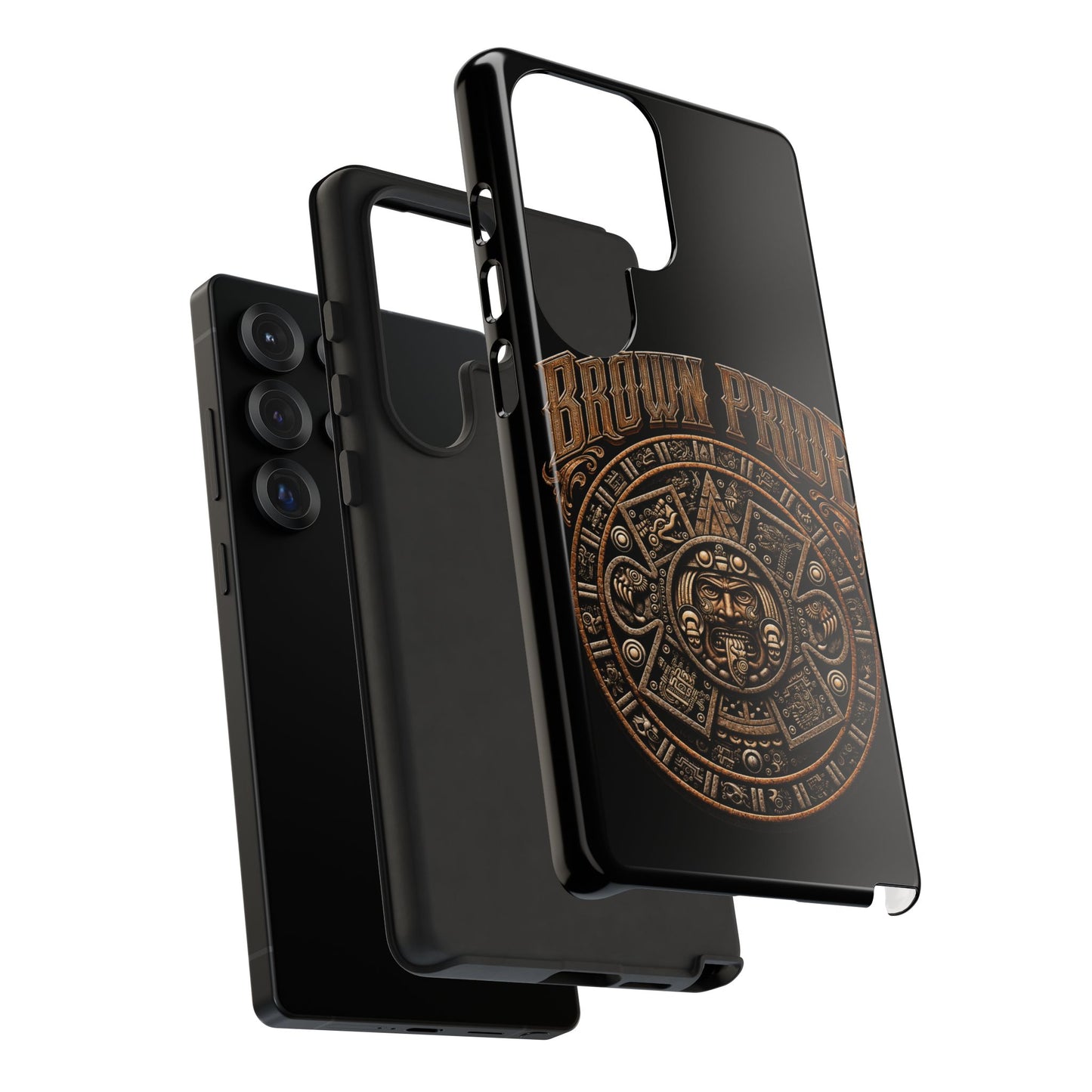 Brown Pride Aztec Calendar Illustration Phone Case | Protective Tough Case