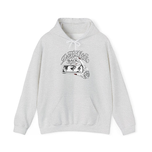 Don’t Look Back hoodie | Rearview Mirror Illustration, Rose Accent