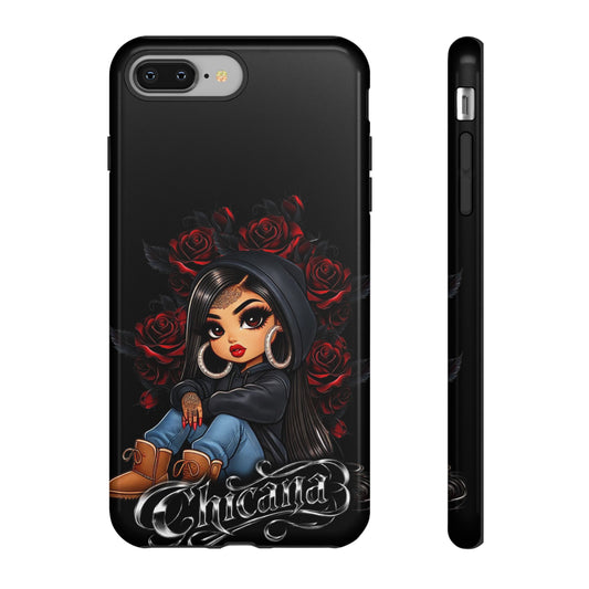 Chicana with Roses Illustration Phone Case | Protective Tough Case