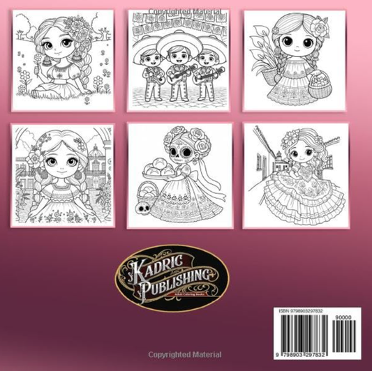 Cute Chibi Mexicans Coloring Book:: Bold and Easy Kawaii Chibi Characters