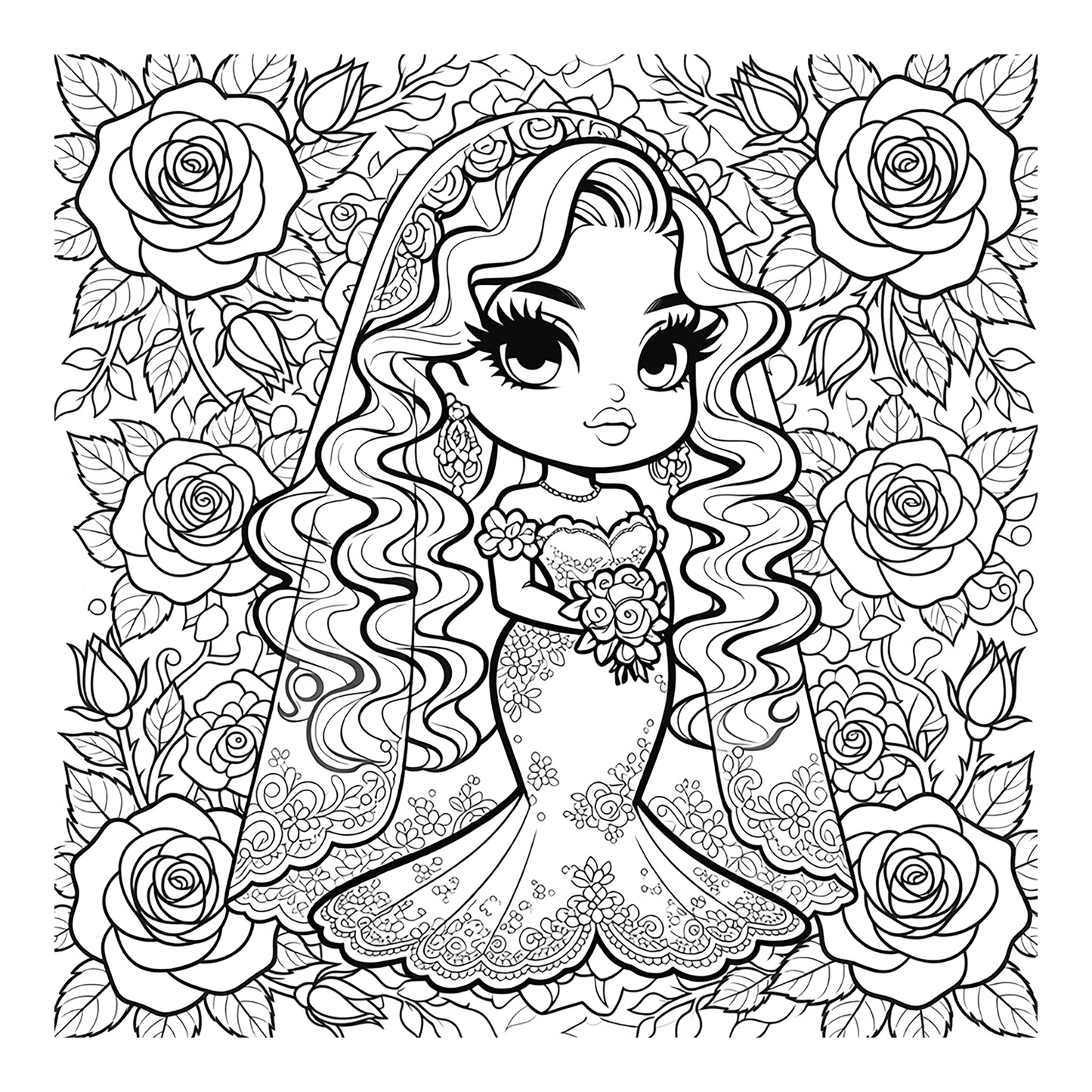Paperback Chibi-Weddings Coloring Book by Kadric Publishing featuring adorable wedding-themed chibi characters for coloring.