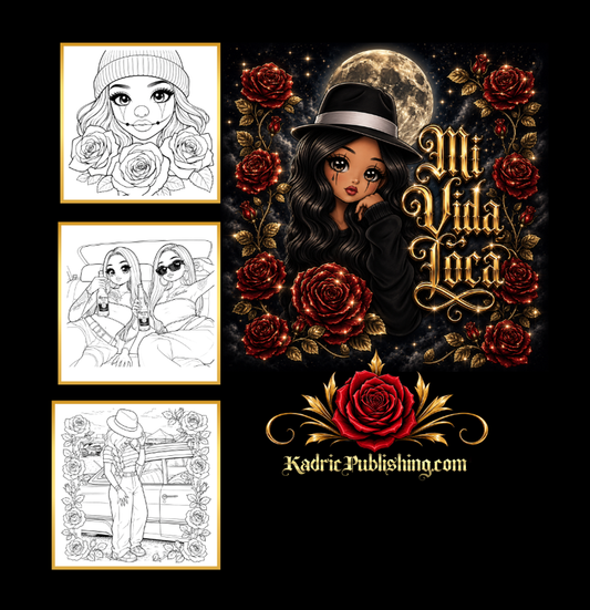 Latina Style 2 A Chola & Chicana Adult Coloring Book 100 Unique Kawaii Chibi Girls, Lowrider Culture, West Coast Fashion, Cute Latina Style Illustrations