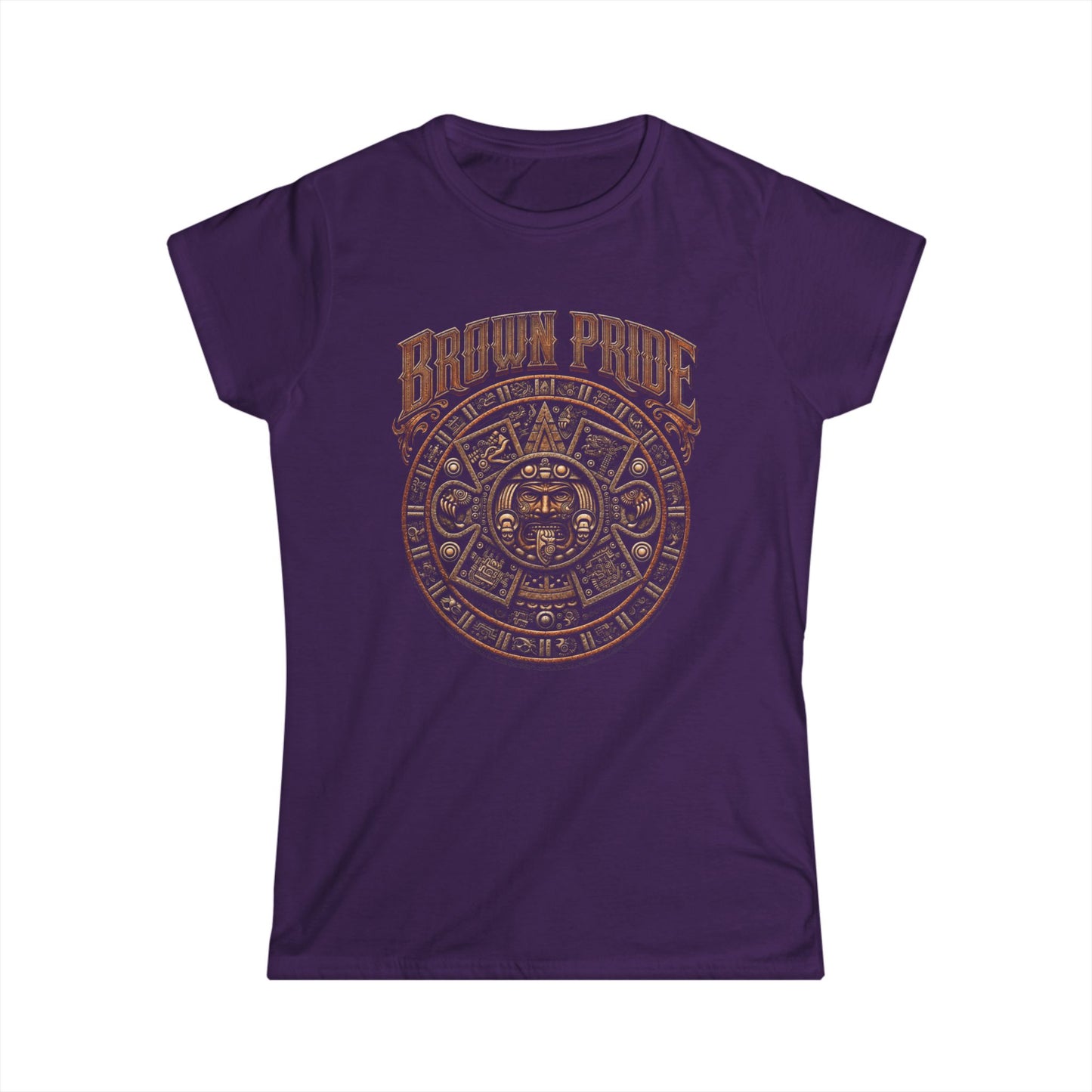 Brown Pride Aztec Calendar Tee | Indigenous Heritage Shirt