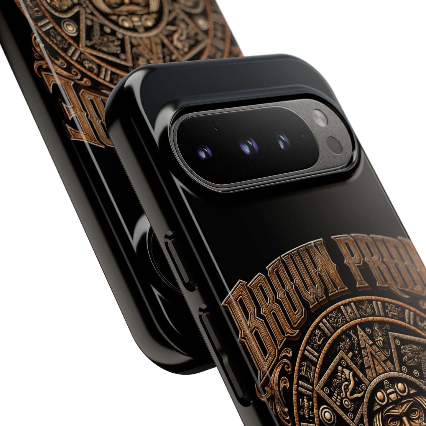Brown Pride Aztec Calendar Illustration Phone Case | Protective Tough Case