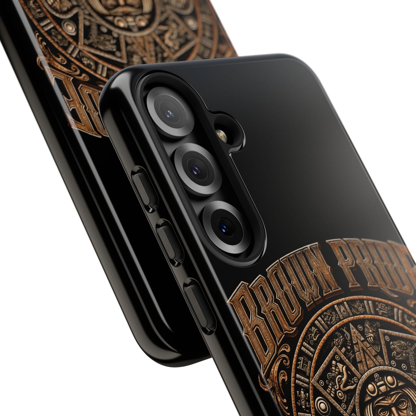 Brown Pride Aztec Calendar Illustration Phone Case | Protective Tough Case