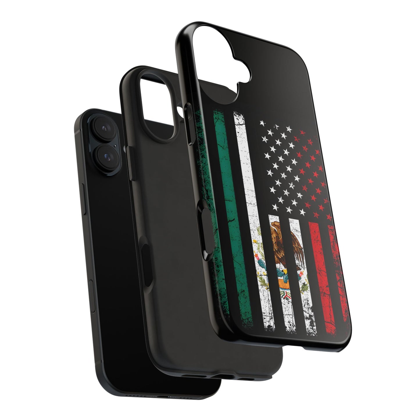 Mexican American  Distressed US–Mexico Flag Design Tough Phone Case