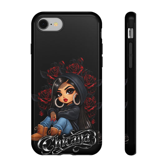 Chicana with Roses Illustration Phone Case | Protective Tough Case