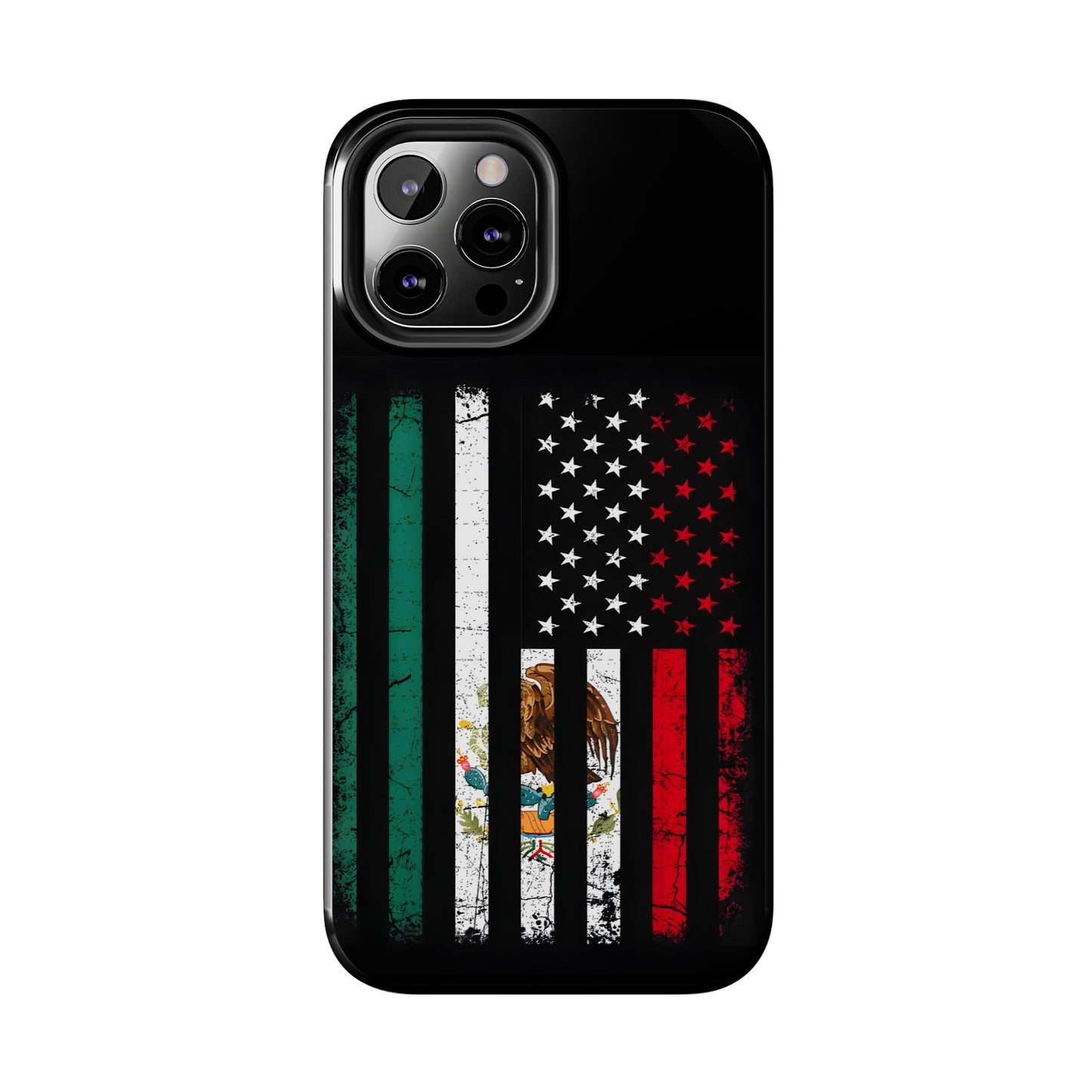 Mexican American  Distressed US–Mexico Flag Design Tough Phone Case
