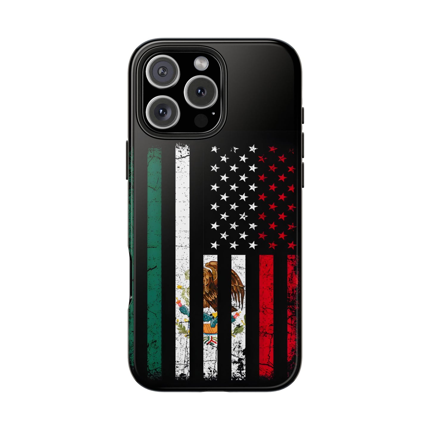Mexican American  Distressed US–Mexico Flag Design Tough Phone Case