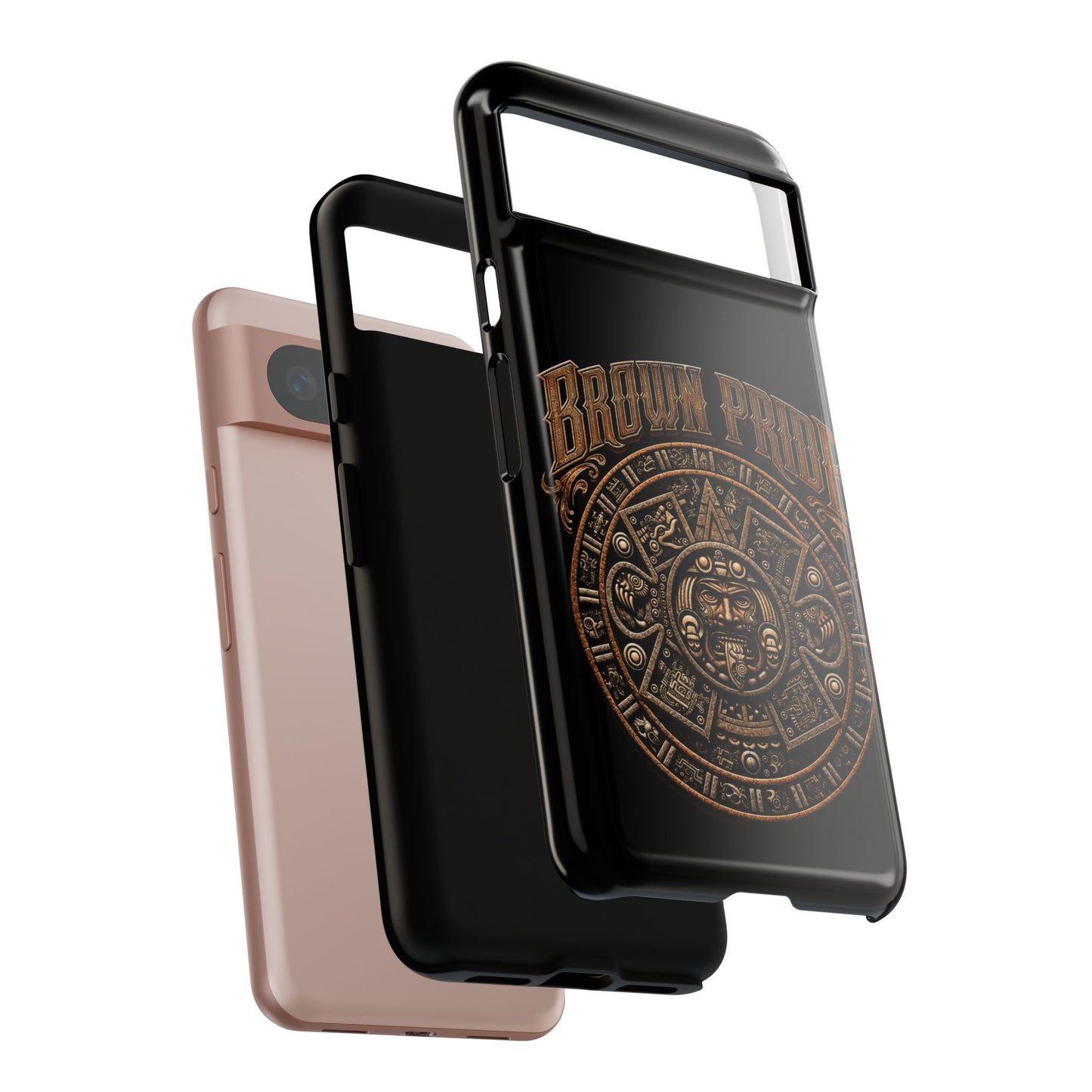 Brown Pride Aztec Calendar Illustration Phone Case | Protective Tough Case