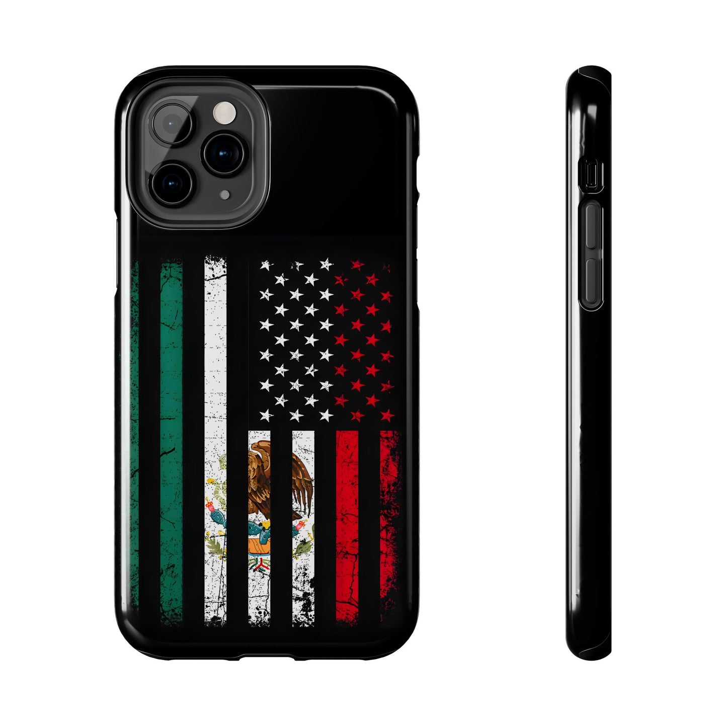 Mexican American  Distressed US–Mexico Flag Design Tough Phone Case