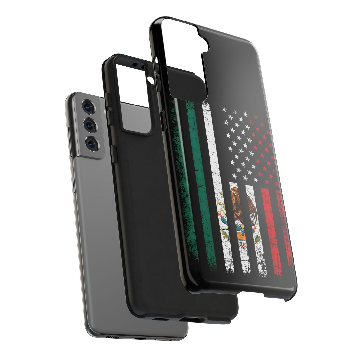 Mexican American  Distressed US–Mexico Flag Design Tough Phone Case