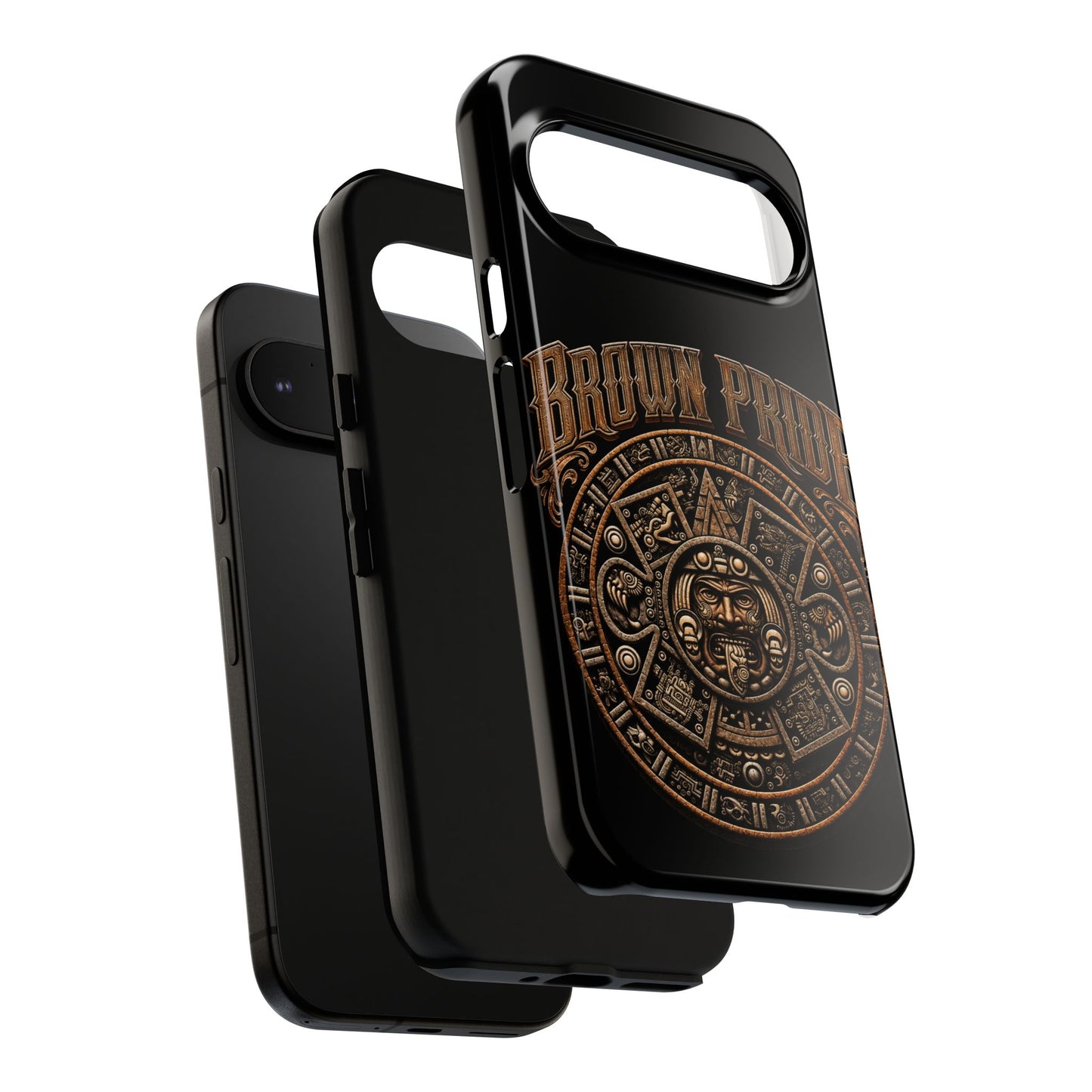 Brown Pride Aztec Calendar Illustration Phone Case | Protective Tough Case