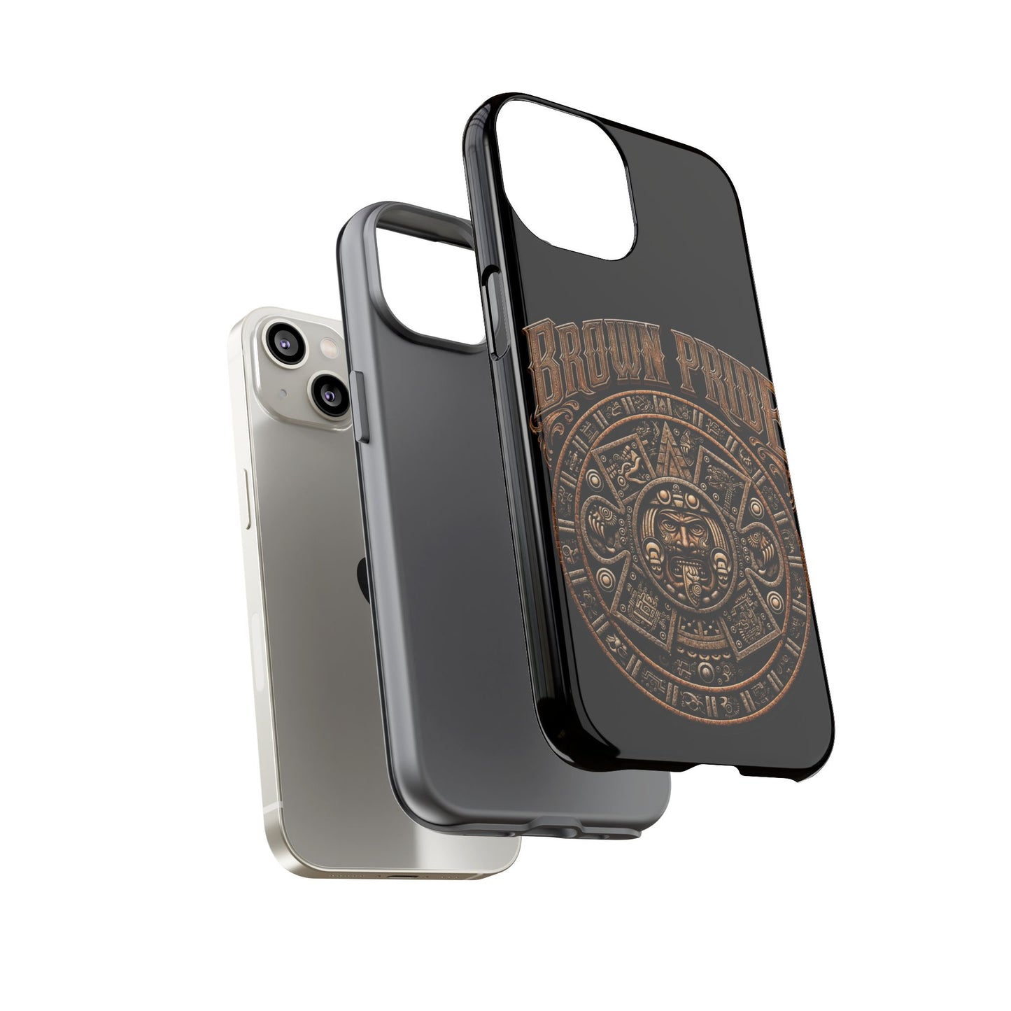 Brown Pride Aztec Calendar Illustration Phone Case | Protective Tough Case