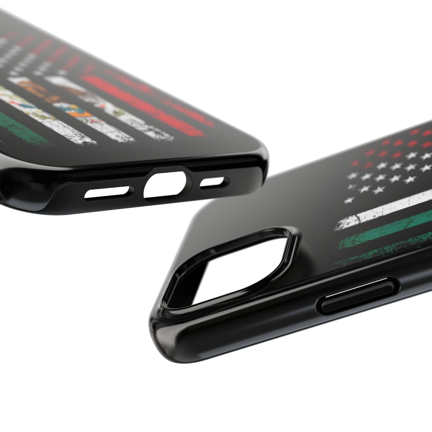 Mexican American  Distressed US–Mexico Flag Design Tough Phone Case