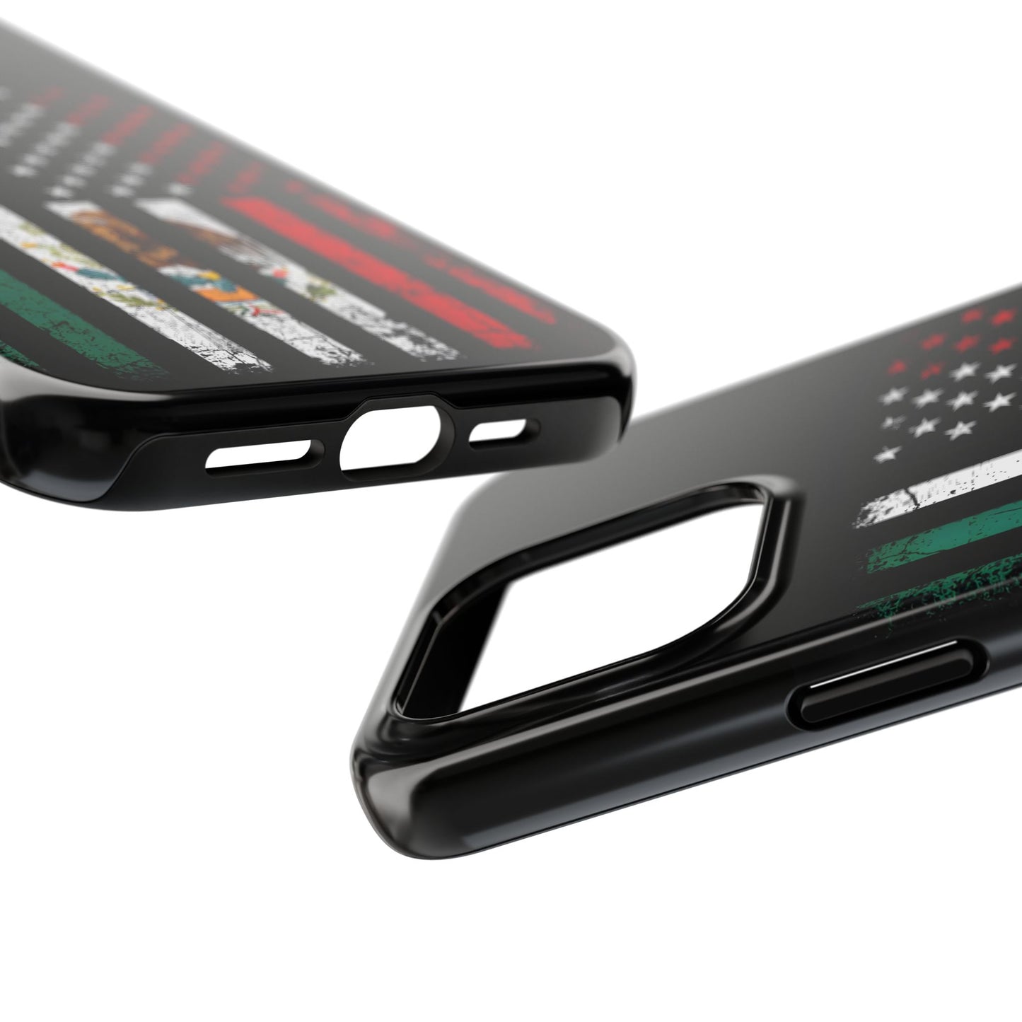Mexican American  Distressed US–Mexico Flag Design Tough Phone Case