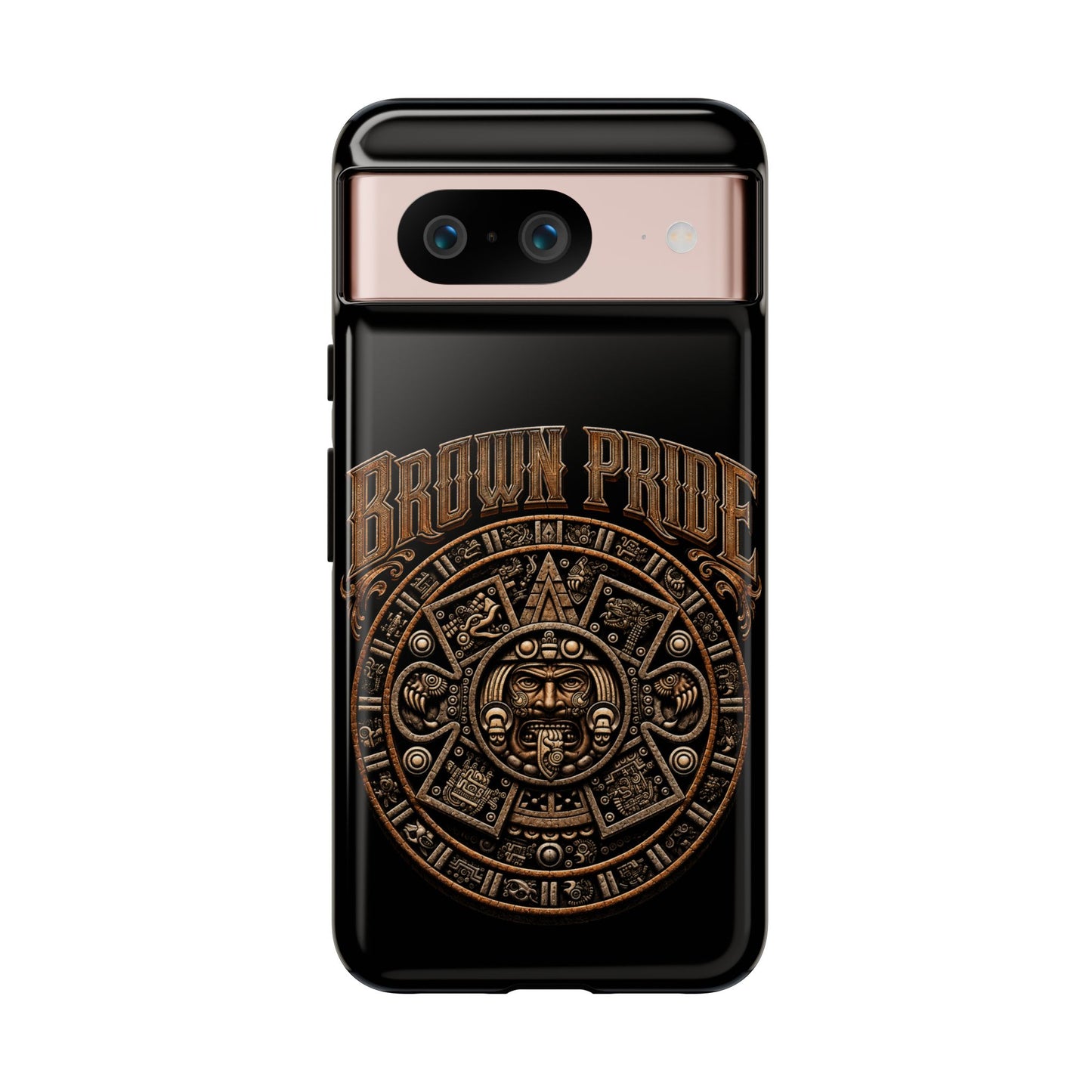 Brown Pride Aztec Calendar Illustration Phone Case | Protective Tough Case