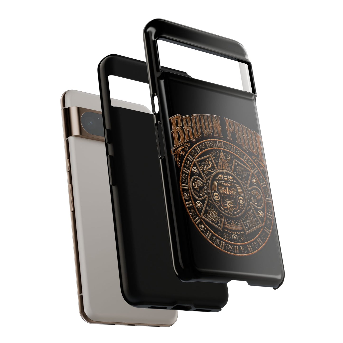 Brown Pride Aztec Calendar Illustration Phone Case | Protective Tough Case