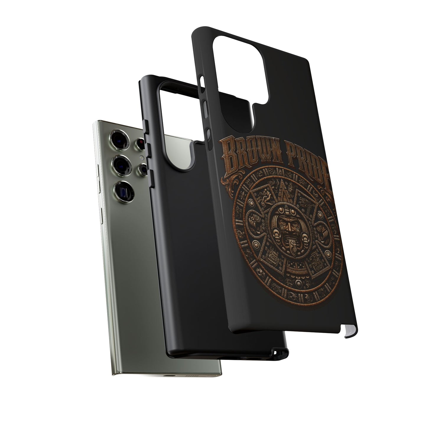 Brown Pride Aztec Calendar Illustration Phone Case | Protective Tough Case