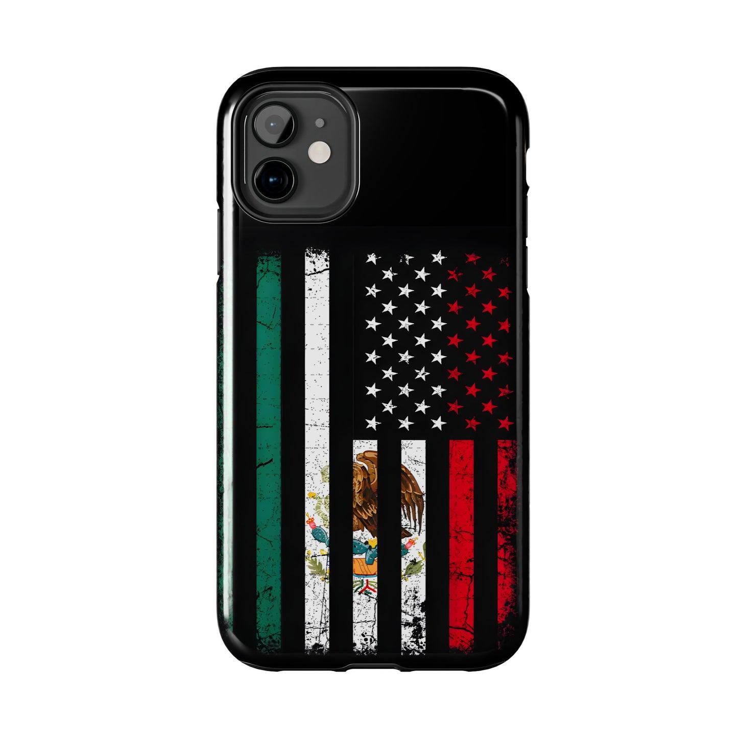 Mexican American  Distressed US–Mexico Flag Design Tough Phone Case