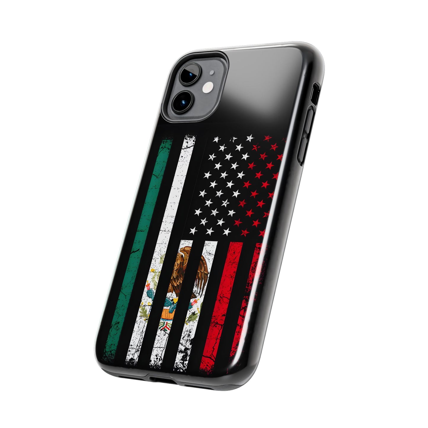 Mexican American  Distressed US–Mexico Flag Design Tough Phone Case
