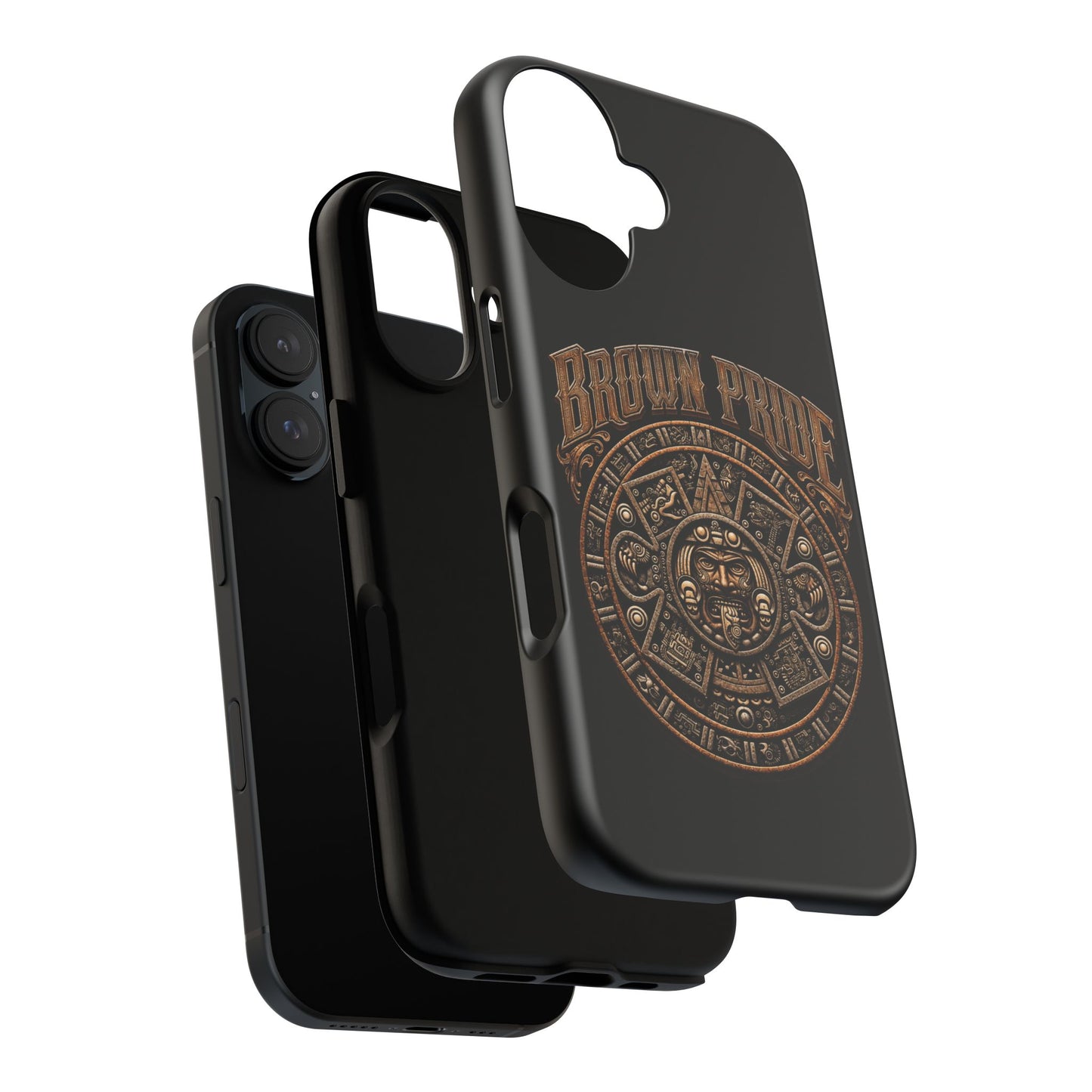 Brown Pride Aztec Calendar Illustration Phone Case | Protective Tough Case