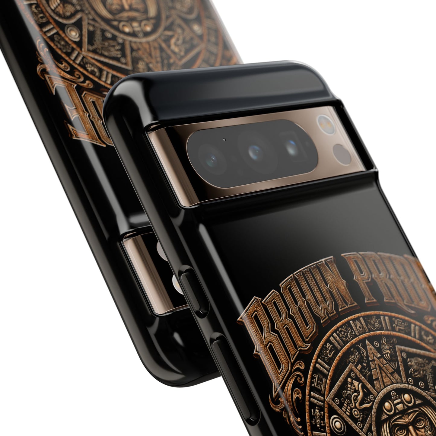 Brown Pride Aztec Calendar Illustration Phone Case | Protective Tough Case
