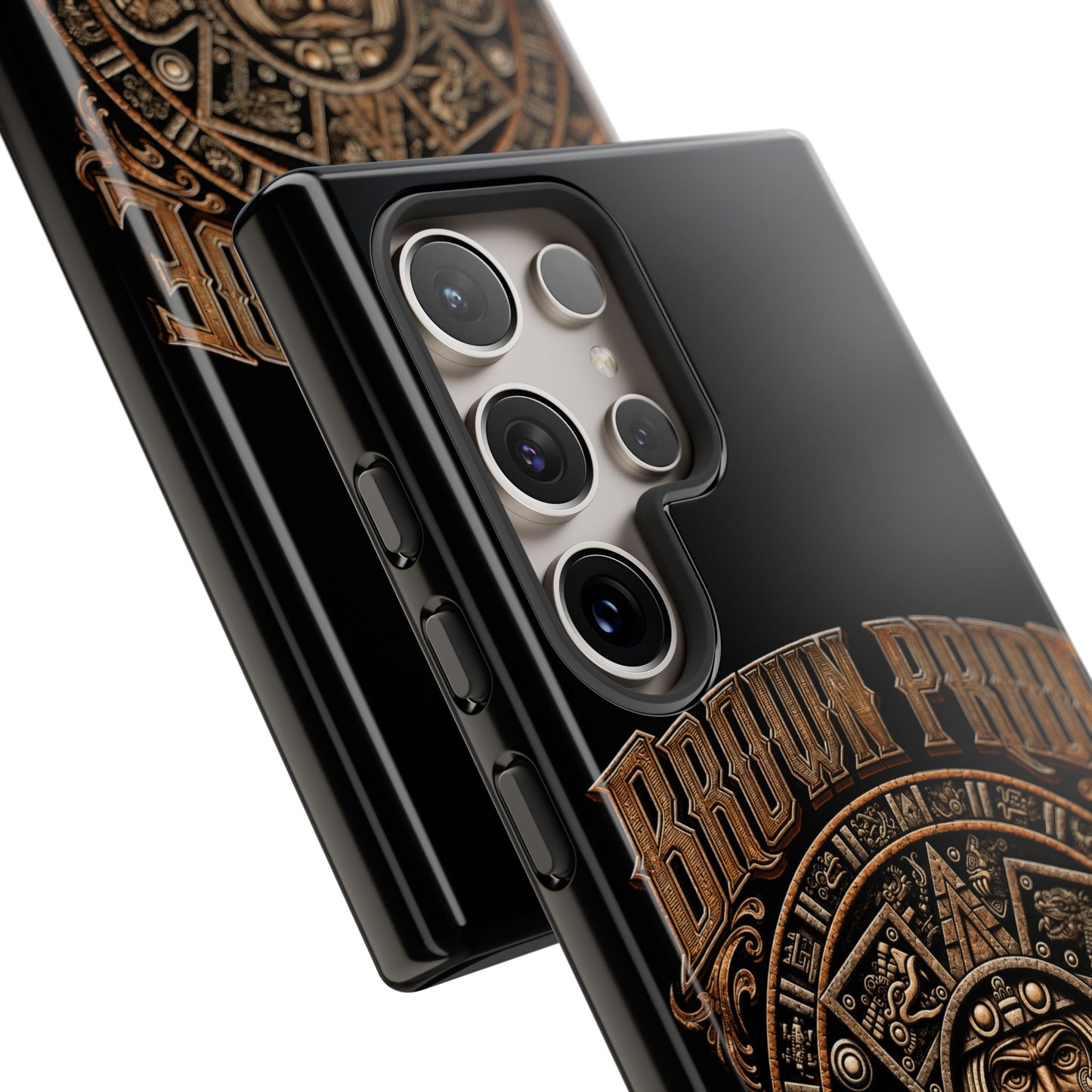 Brown Pride Aztec Calendar Illustration Phone Case | Protective Tough Case