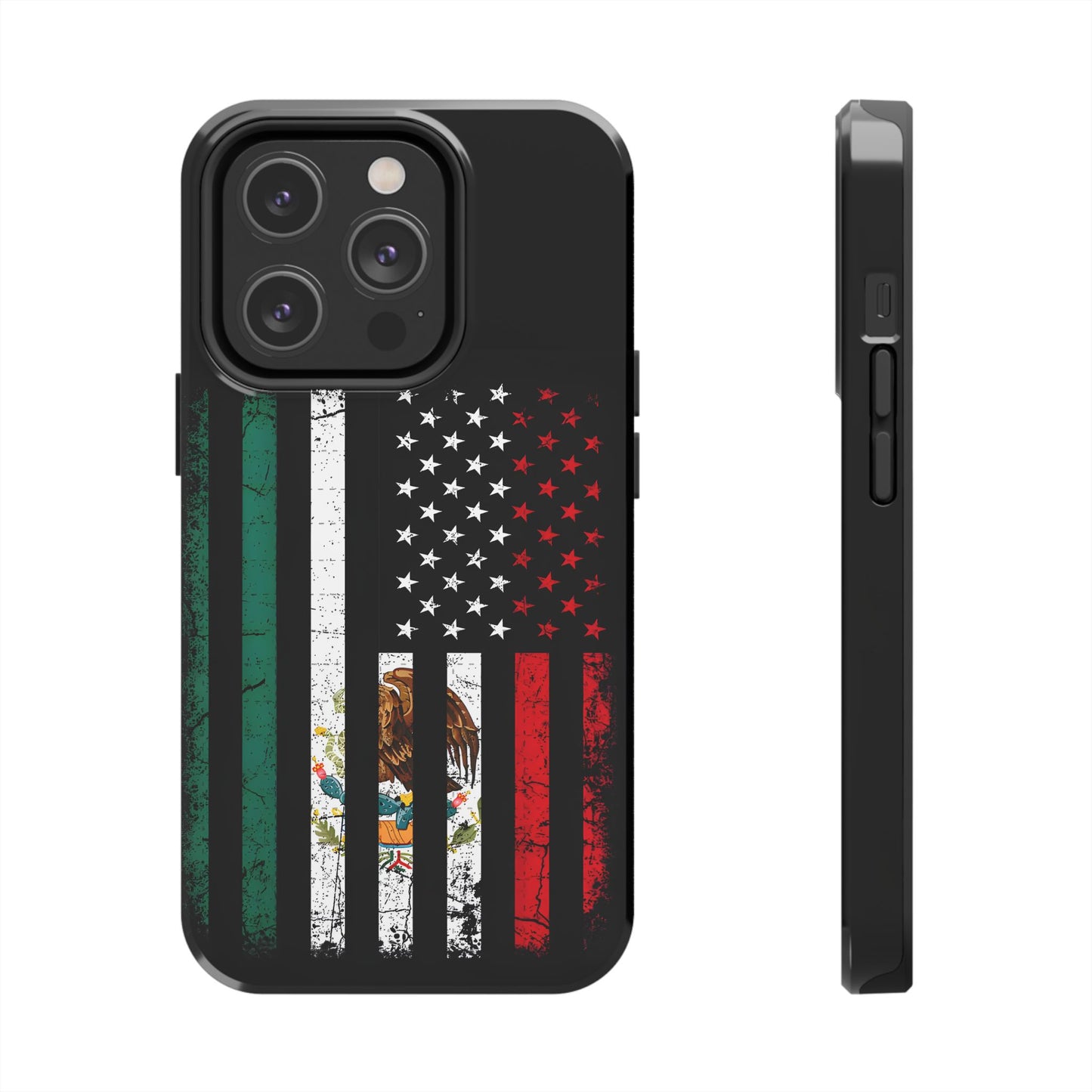 Mexican American  Distressed US–Mexico Flag Design Tough Phone Case