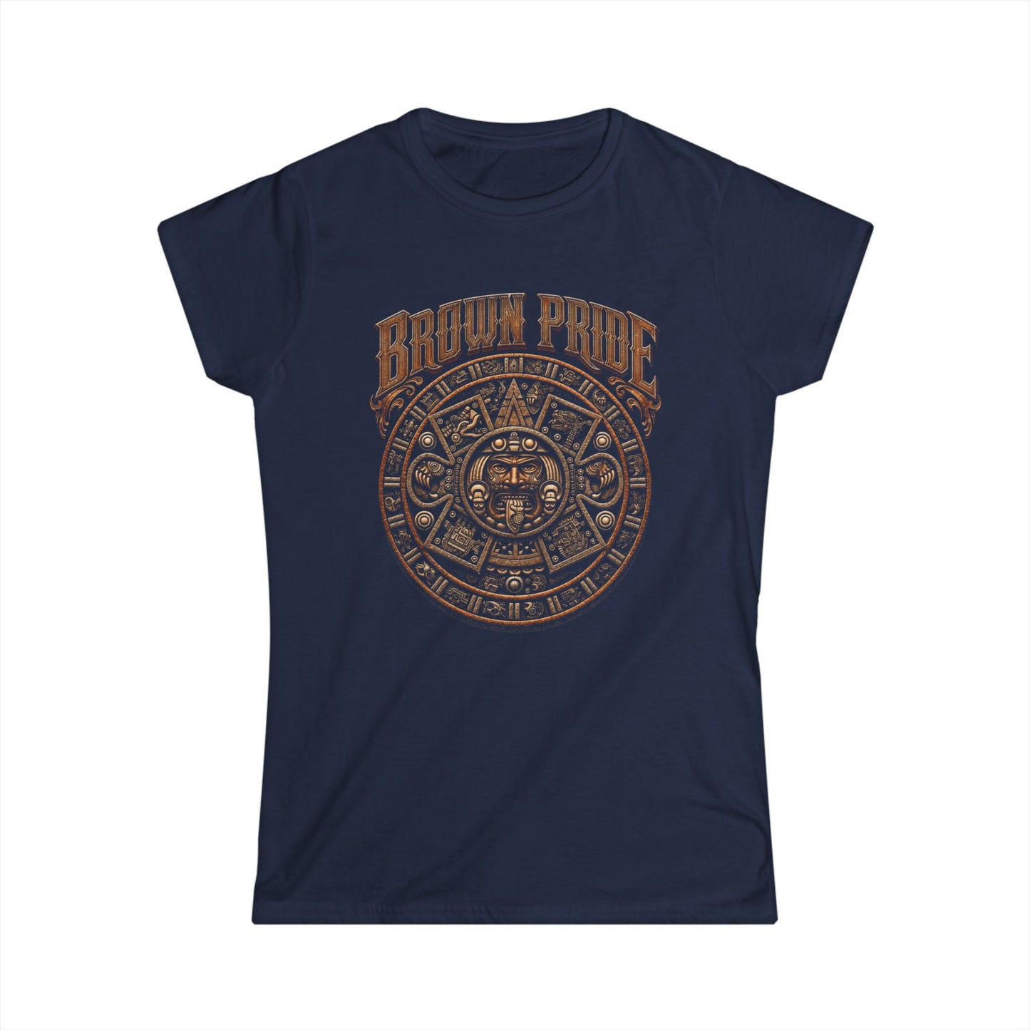 Brown Pride Aztec Calendar Tee | Indigenous Heritage Shirt