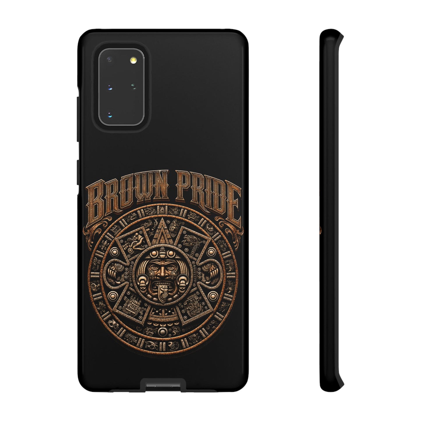 Brown Pride Aztec Calendar Illustration Phone Case | Protective Tough Case