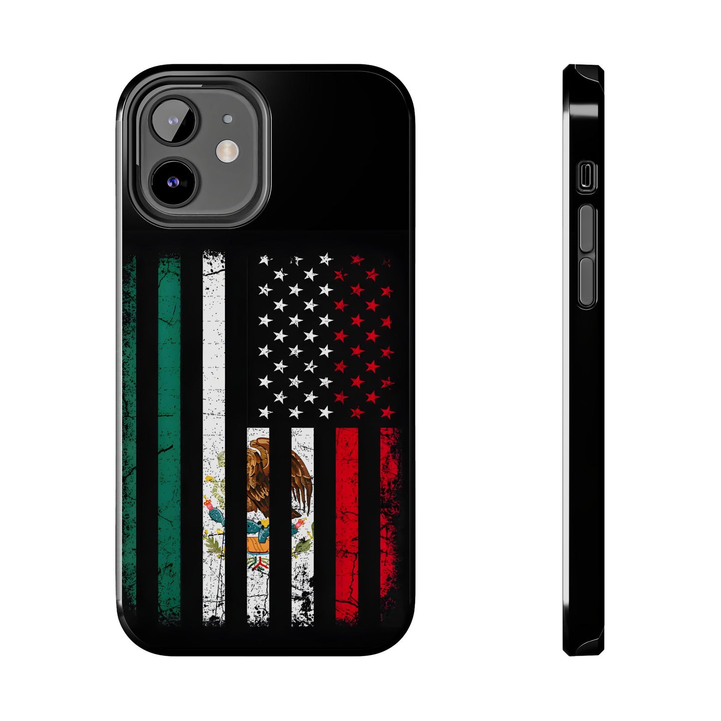 Mexican American  Distressed US–Mexico Flag Design Tough Phone Case