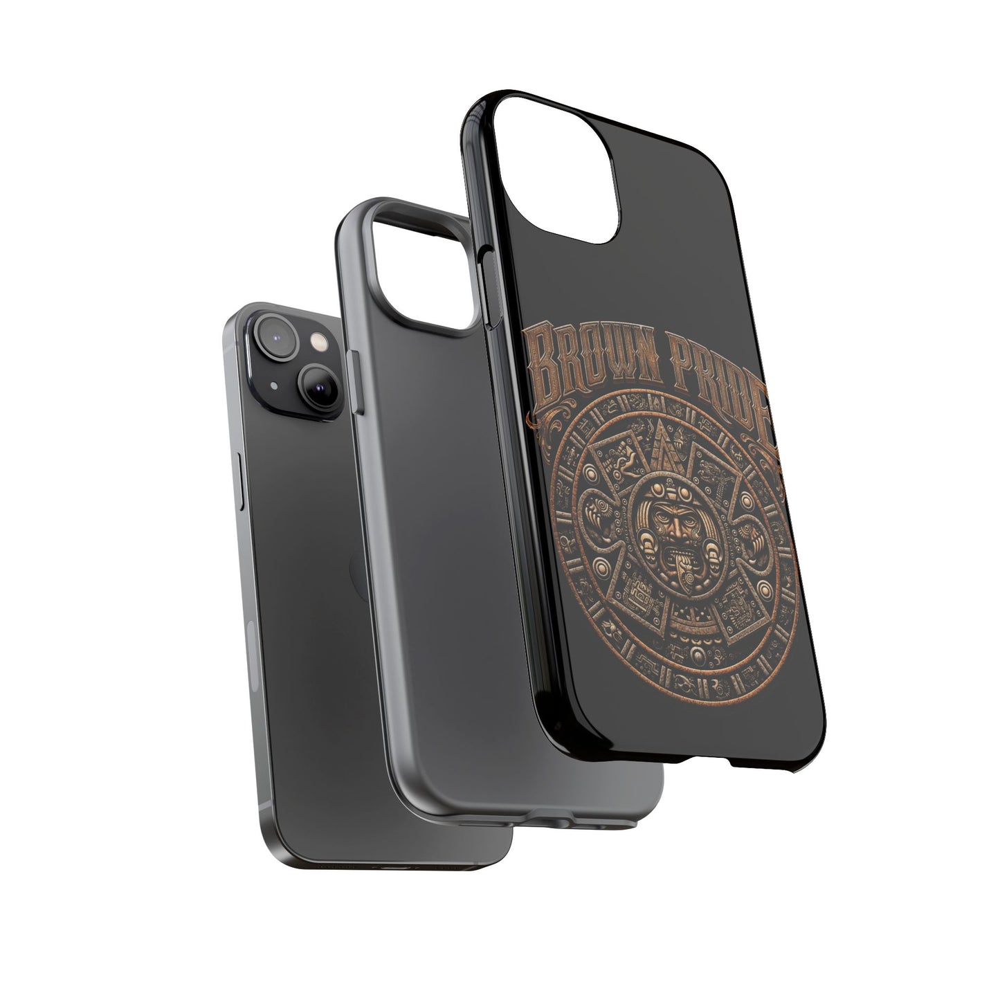 Brown Pride Aztec Calendar Illustration Phone Case | Protective Tough Case