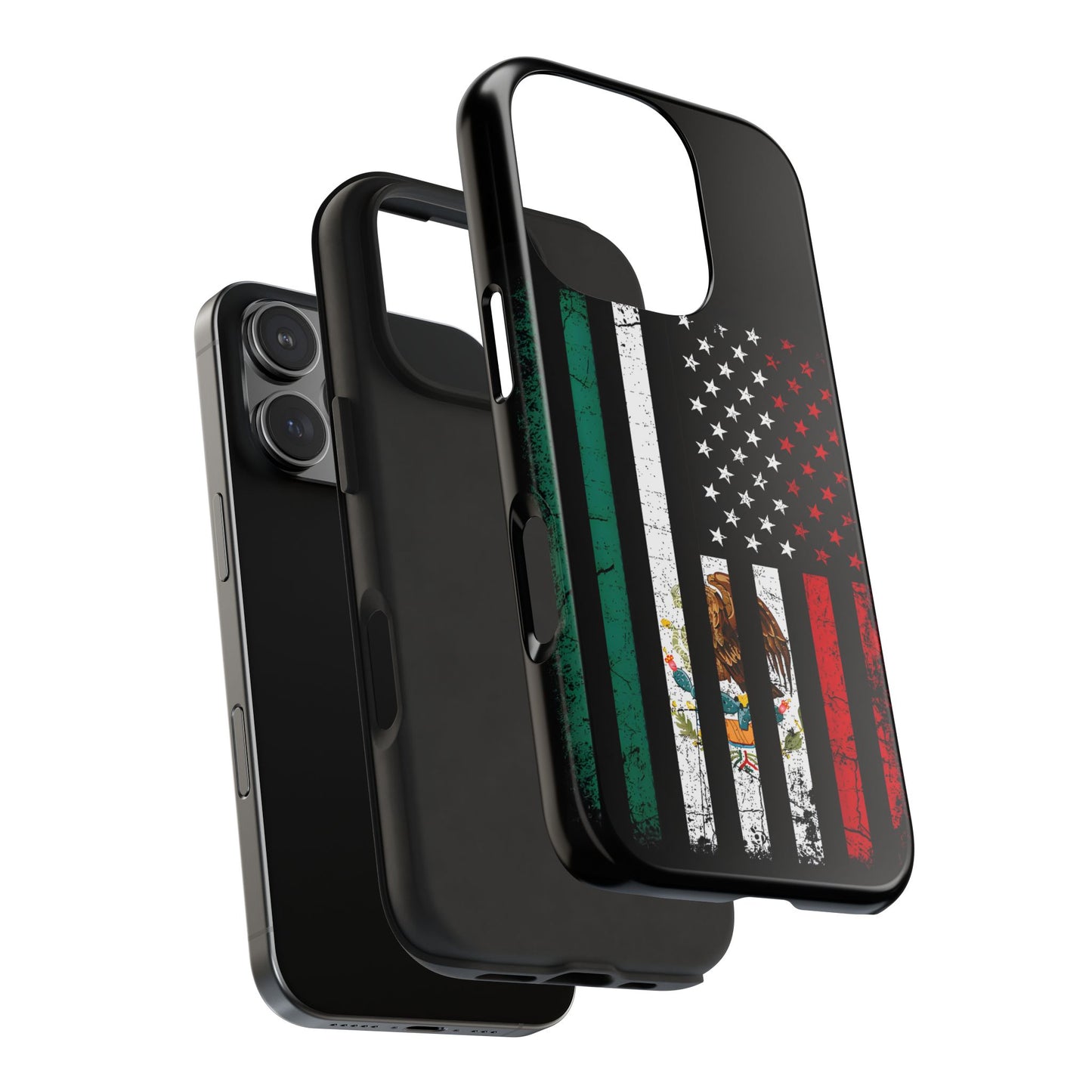 Mexican American  Distressed US–Mexico Flag Design Tough Phone Case