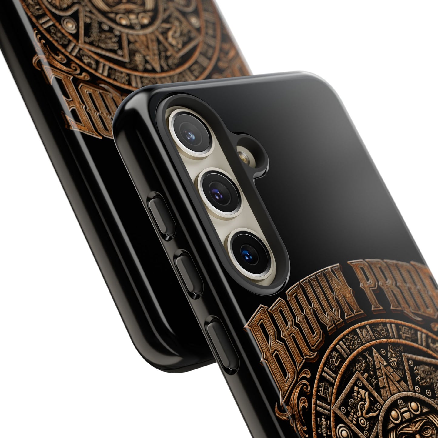 Brown Pride Aztec Calendar Illustration Phone Case | Protective Tough Case