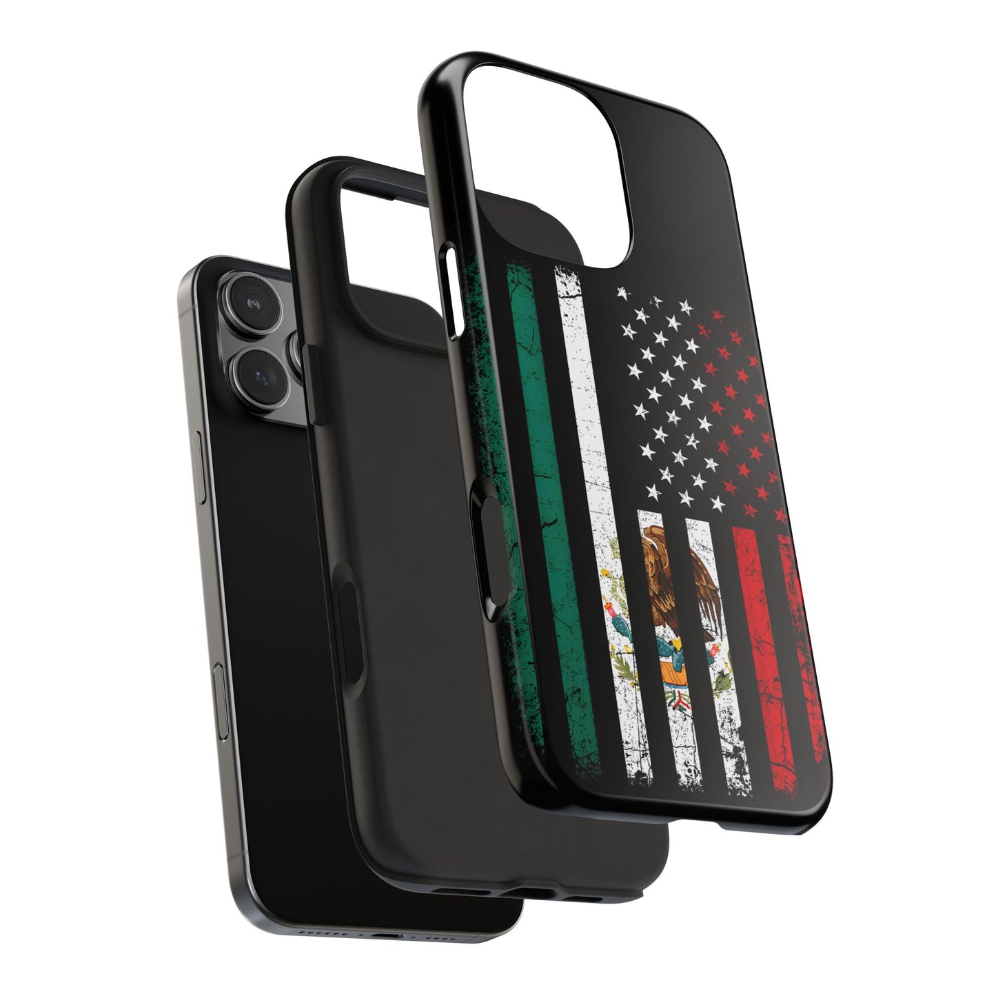 Mexican American  Distressed US–Mexico Flag Design Tough Phone Case