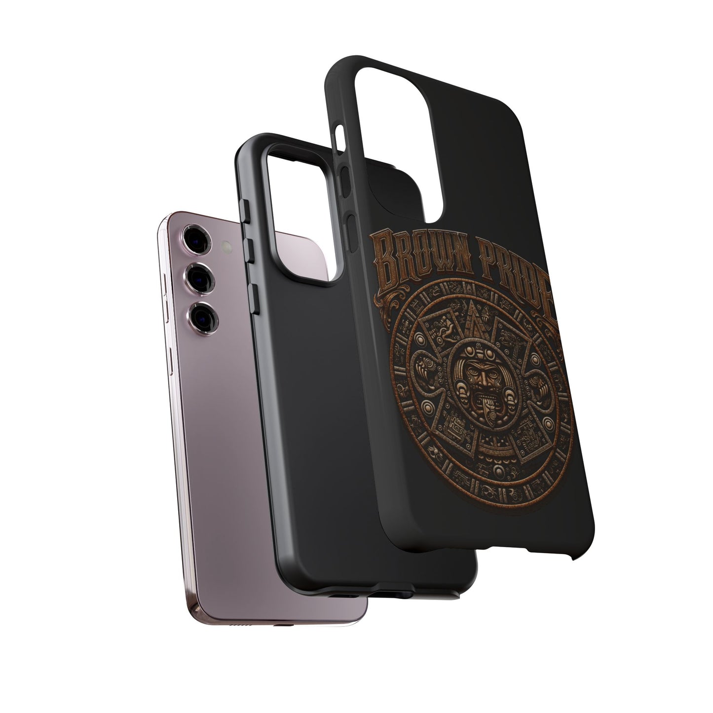 Brown Pride Aztec Calendar Illustration Phone Case | Protective Tough Case