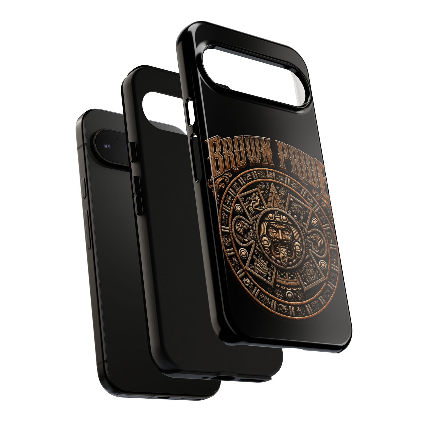 Brown Pride Aztec Calendar Illustration Phone Case | Protective Tough Case