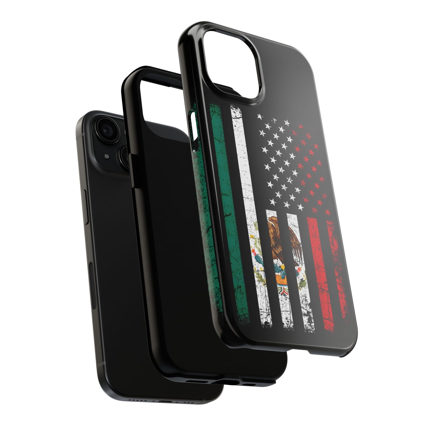 Mexican American  Distressed US–Mexico Flag Design Tough Phone Case