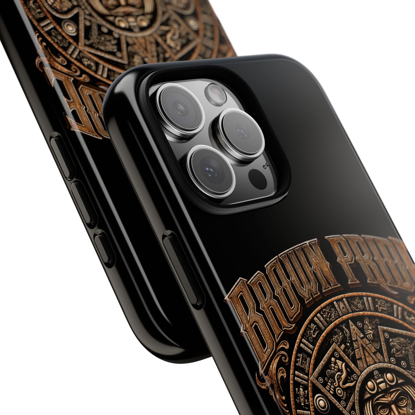 Brown Pride Aztec Calendar Illustration Phone Case | Protective Tough Case