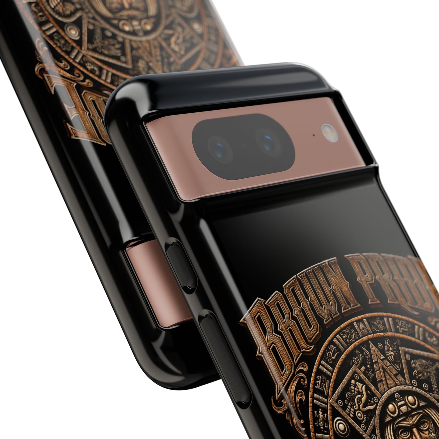 Brown Pride Aztec Calendar Illustration Phone Case | Protective Tough Case