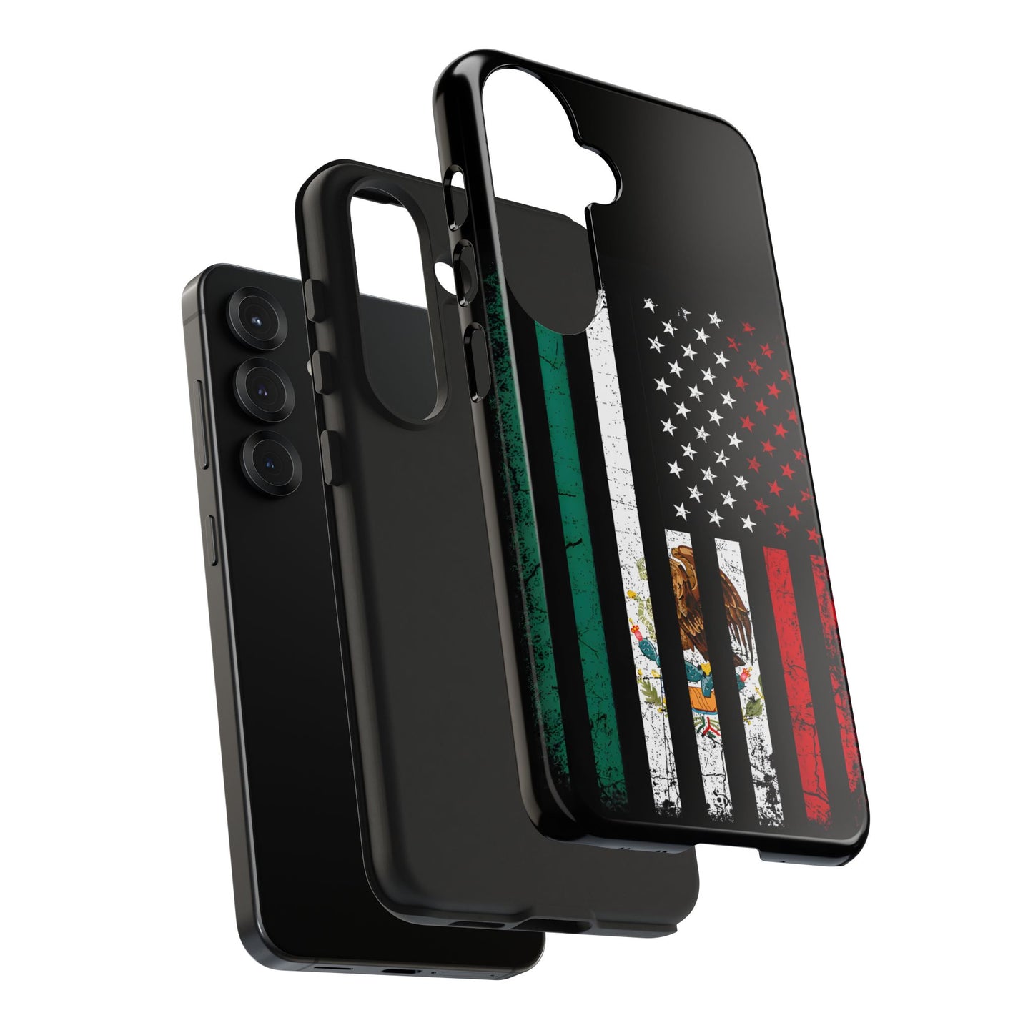 Mexican American  Distressed US–Mexico Flag Design Tough Phone Case