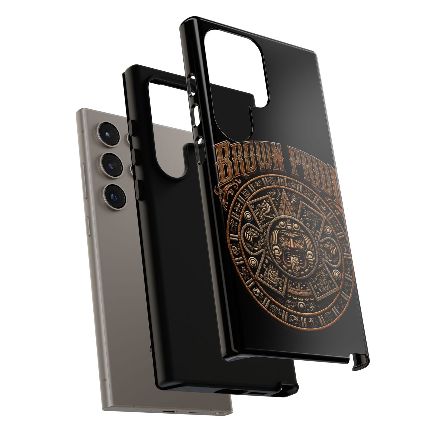 Brown Pride Aztec Calendar Illustration Phone Case | Protective Tough Case
