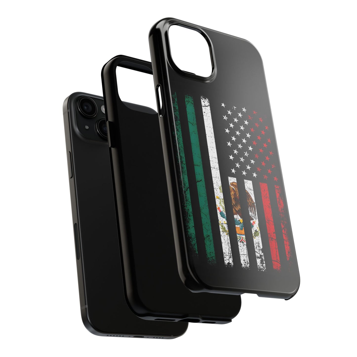 Mexican American  Distressed US–Mexico Flag Design Tough Phone Case