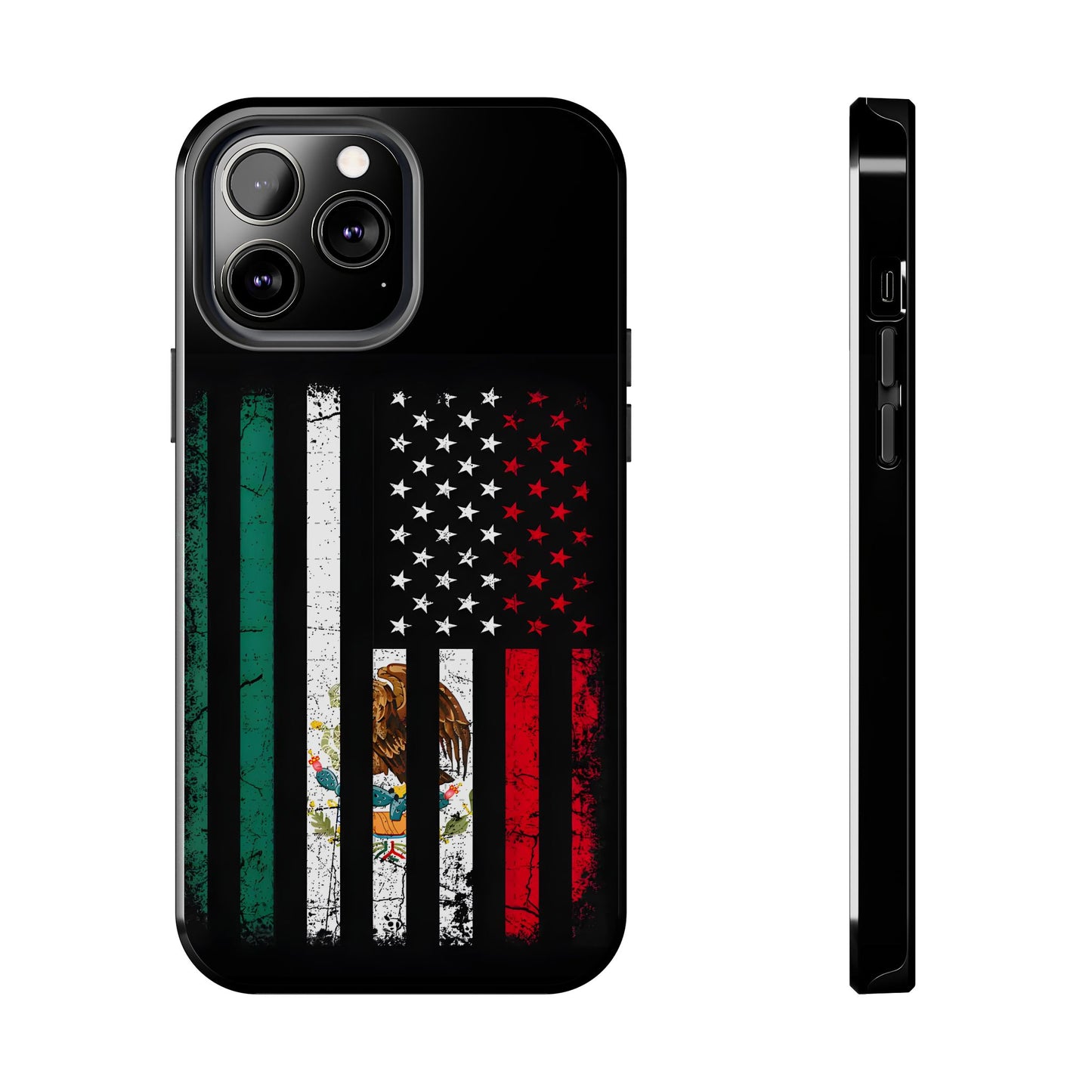 Mexican American  Distressed US–Mexico Flag Design Tough Phone Case