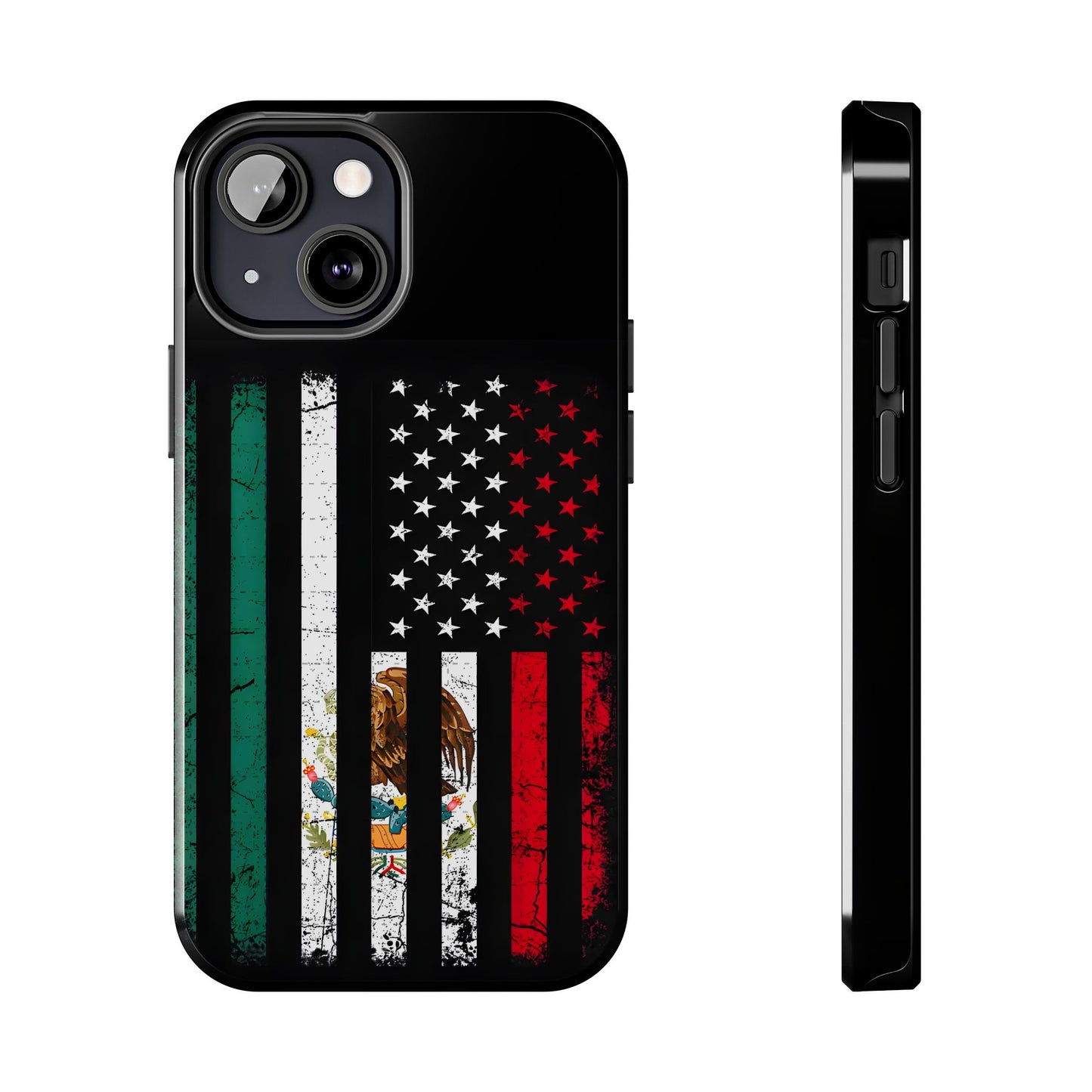 Mexican American  Distressed US–Mexico Flag Design Tough Phone Case