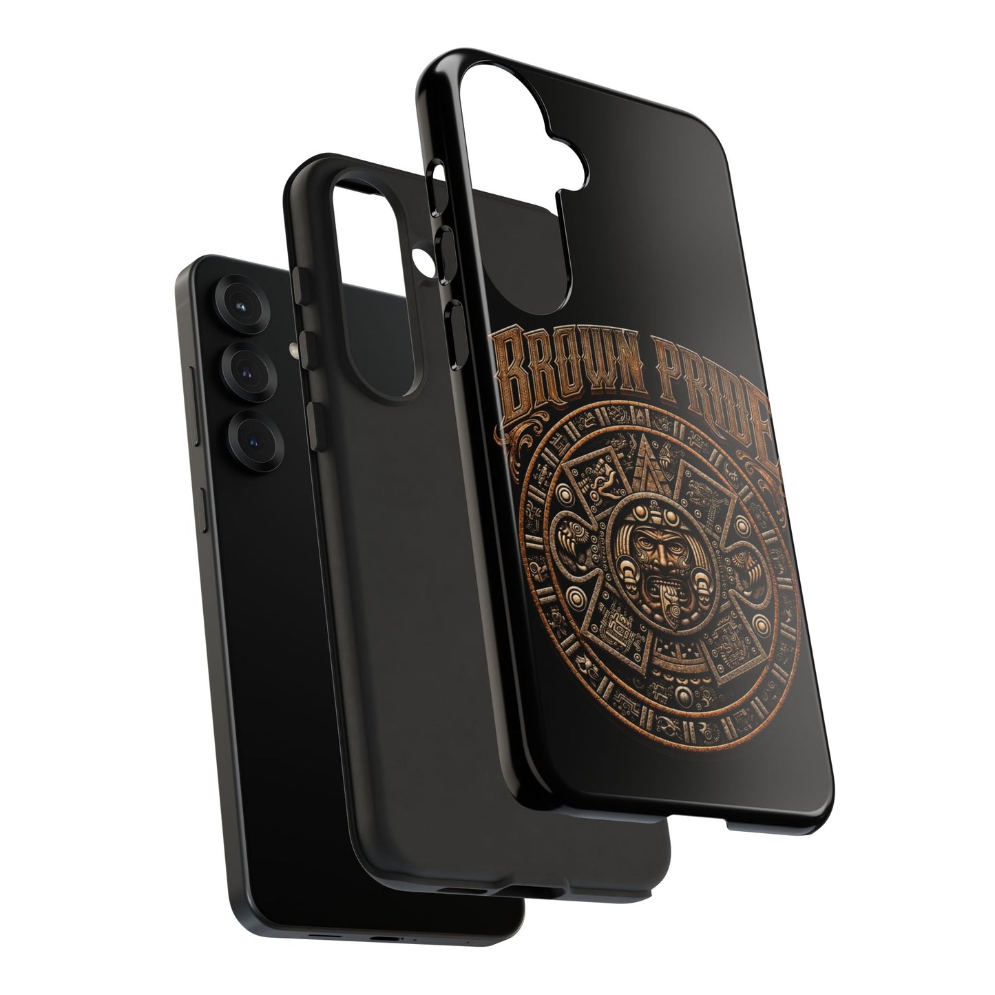 Brown Pride Aztec Calendar Illustration Phone Case | Protective Tough Case