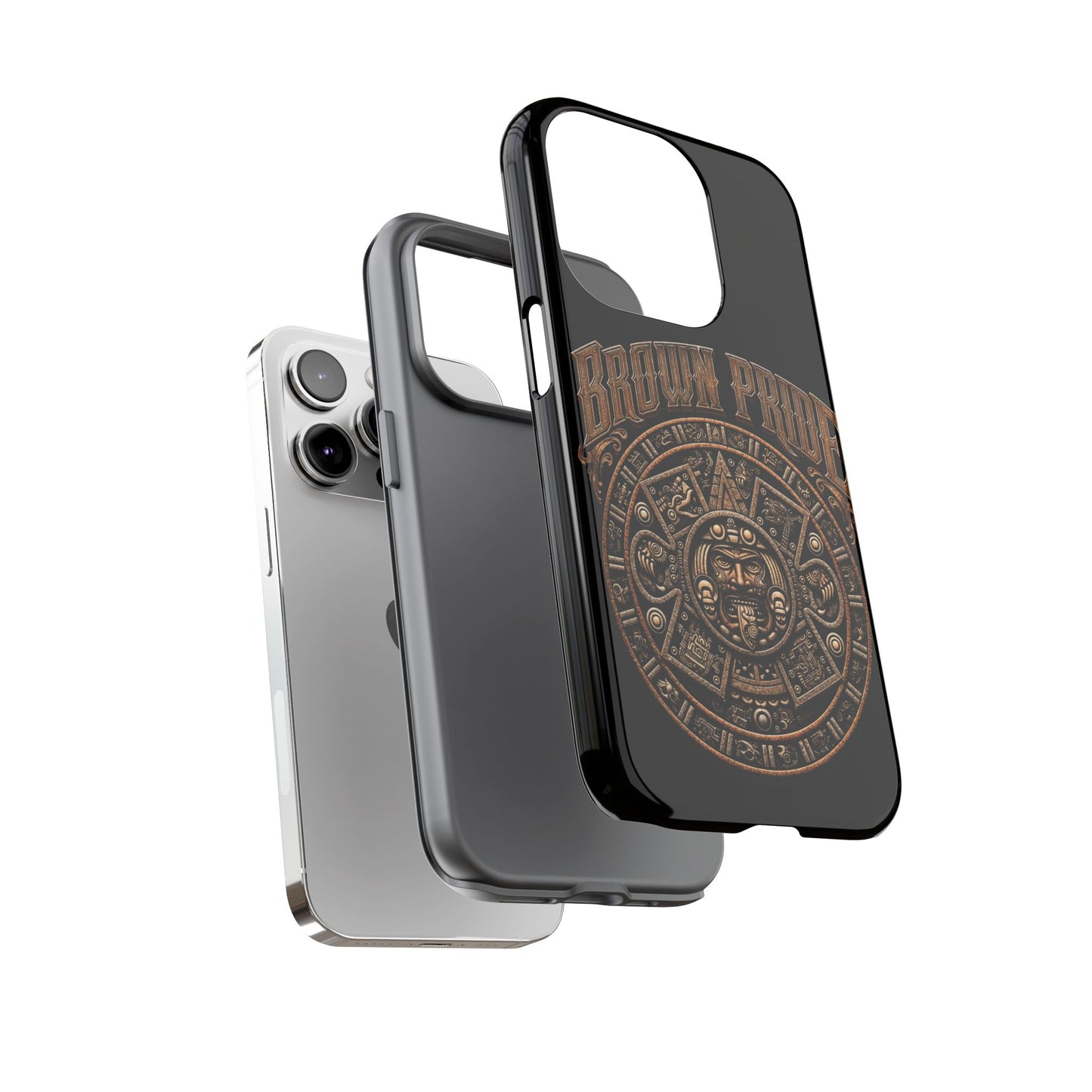 Brown Pride Aztec Calendar Illustration Phone Case | Protective Tough Case