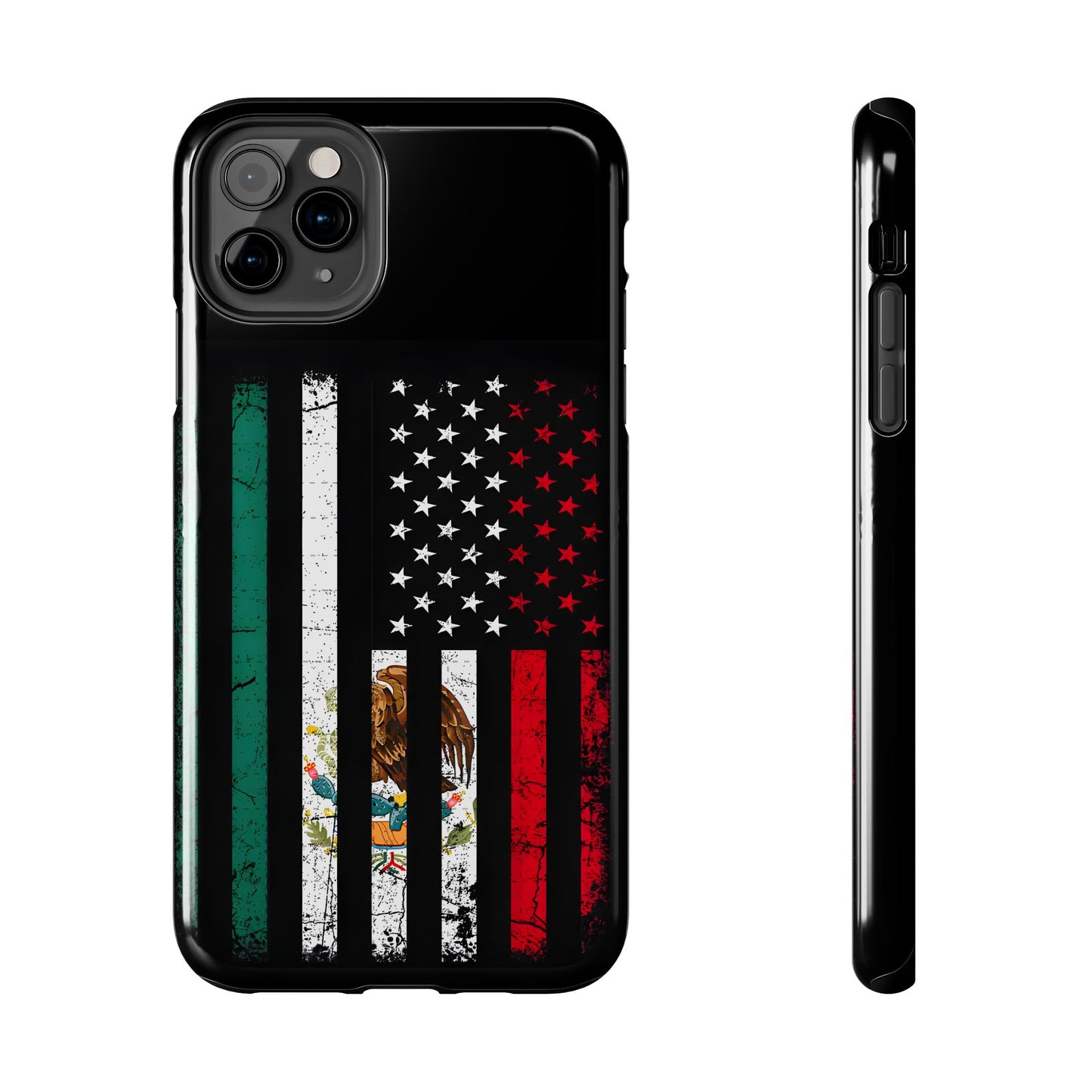 Mexican American  Distressed US–Mexico Flag Design Tough Phone Case