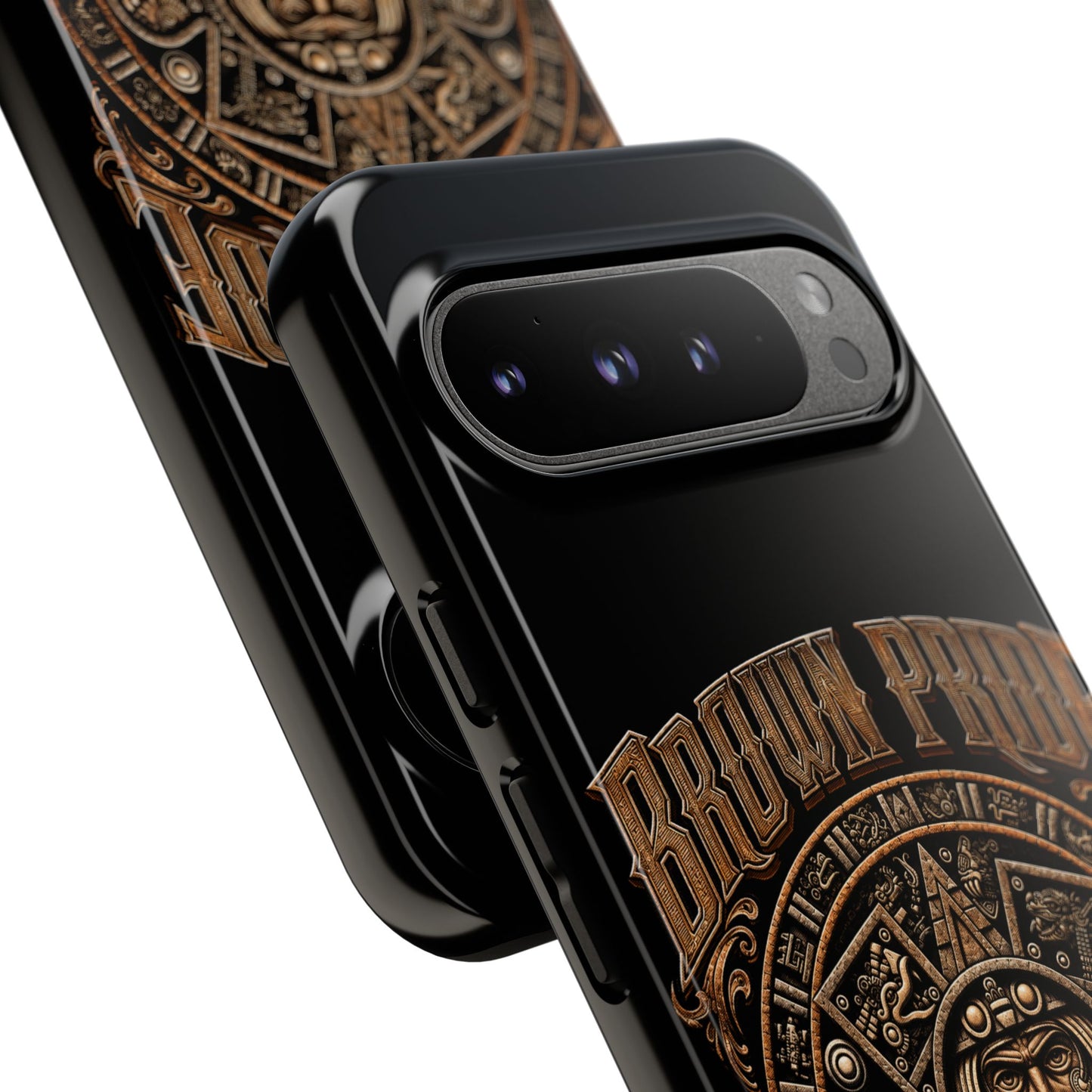 Brown Pride Aztec Calendar Illustration Phone Case | Protective Tough Case